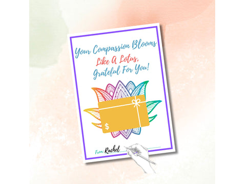 Show Some Love to Nurses & Teachers with Instant Download Thank You Gift Card Holder