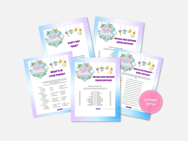 Printable Baby Shower Games Bundle -| 19 Fun Baby Shower Activities | Gender Neutral | Instant Download Ultimate Baby Shower Game Collection