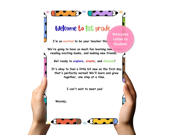 Welcome to First Grade Starter Pack, Teacher to Student Gift, Brag Tags, Educational Printable Download, Back to School, 1st Grade Starter