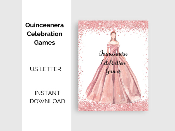 Quinceañera Party Pack PDF – Mis Quince Años, Sweet 16 Party , Sweet 15 Games, Mis Quinceaños Printable Decor, Sweet 15 Favor Bundle