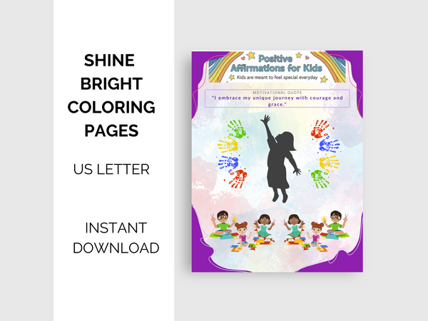 I Am Magic – Positive Pages for Kids, Motivational Coloring for Children, Positive Affirmations for Kids, Healthy Minds, Self-Love Quotes