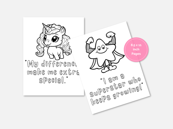 I Am Magic – Positive Pages for Kids, Motivational Coloring for Children, Positive Affirmations for Kids, Healthy Minds, Self-Love Quotes