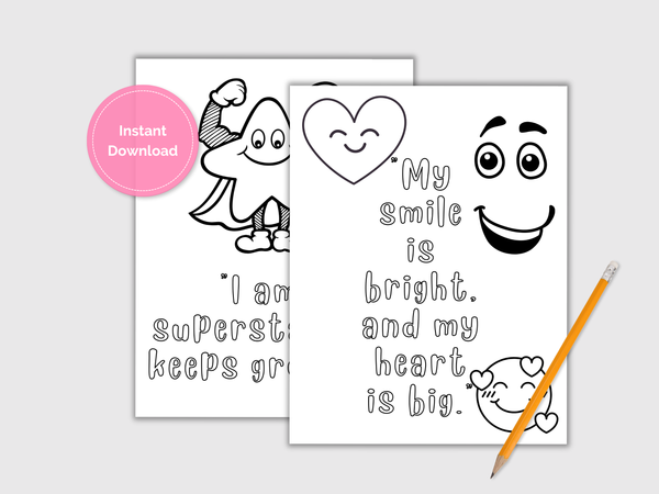 I Am Magic – Positive Pages for Kids, Motivational Coloring for Children, Positive Affirmations for Kids, Healthy Minds, Self-Love Quotes