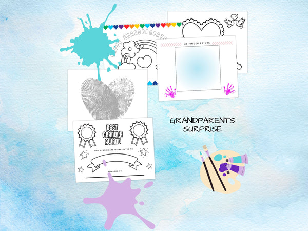 Grandparents Day Love Kit: Coloring Pages & Award Certificates for Kids, Printable Kids Coloring Pages + All About My Grandpa, Grandma Love