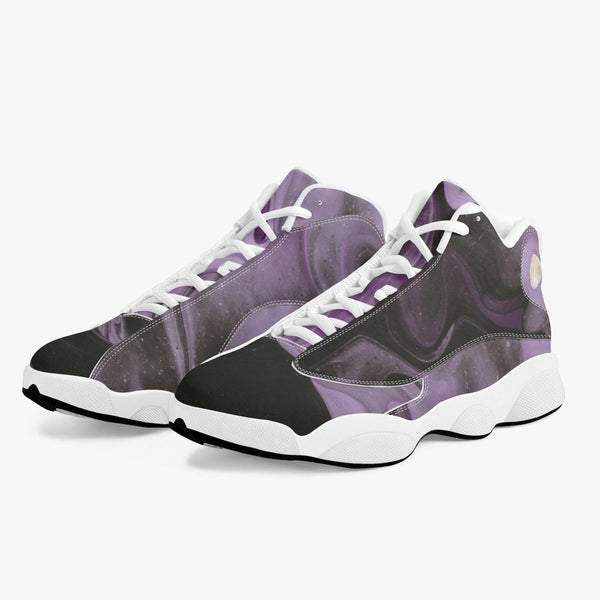 High-Top Leather Basketball Sneakers - White - Onley Dreams Infinity