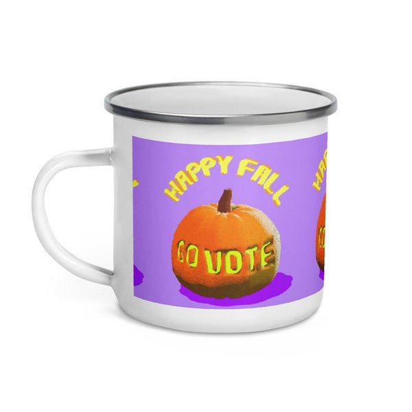 Happy Fall Go Vote Enamel Mug - Onley Dreams Infinity